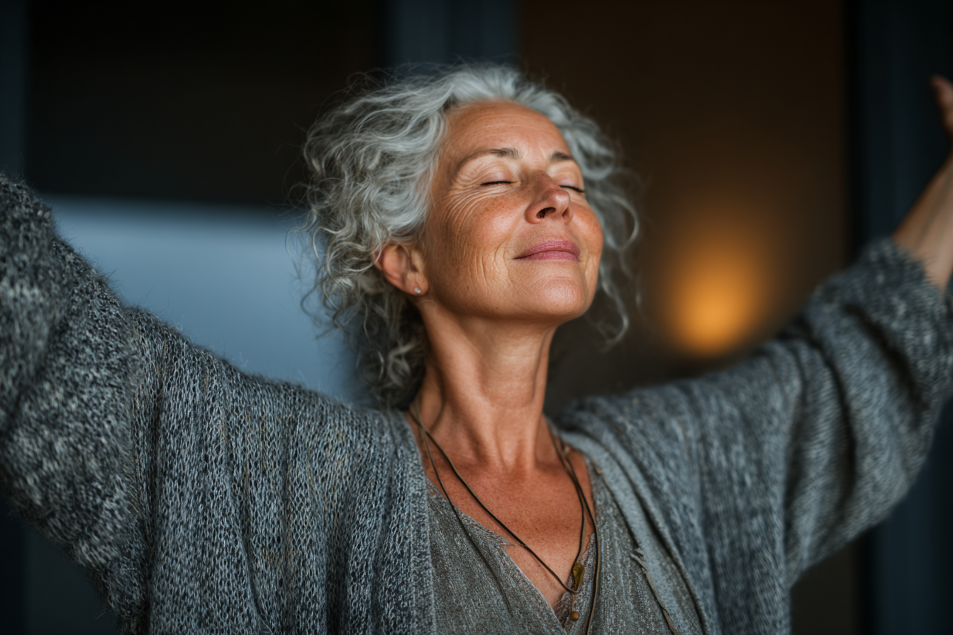 Grupa seniorów podczas sesji jogi w studiu